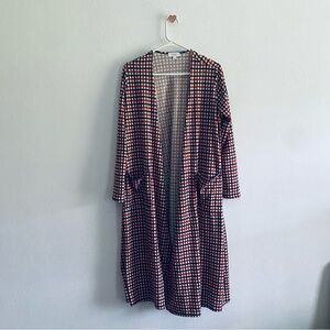 LuLaRoe Red and Blue Checkered Cardigan